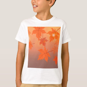 Camiseta Design de outono com folhas de maple e efeito de c