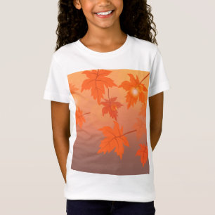 Camiseta Design de outono com folhas de maple e efeito de c