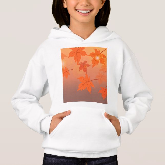 Camiseta Design de outono com folhas de maple e efeito de c (Frente)