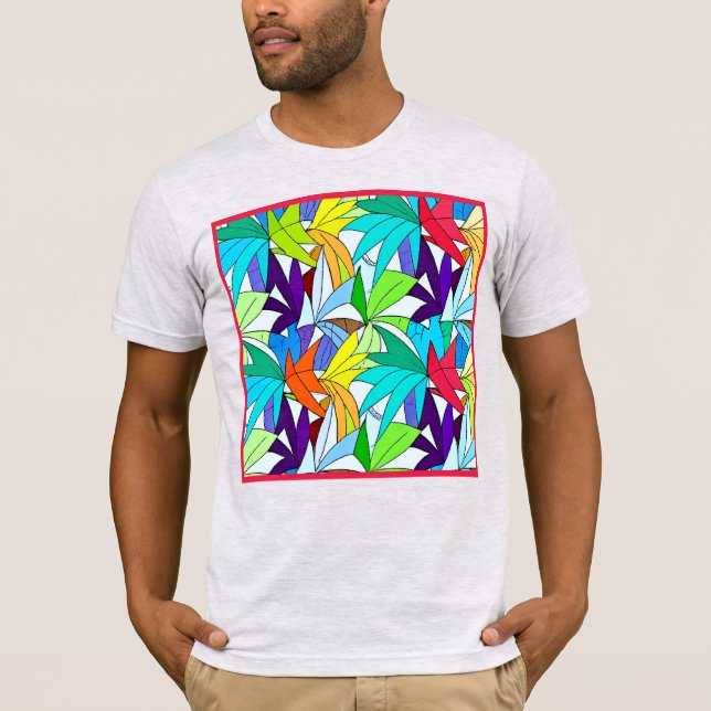 Camiseta Design de padrão de Abstrato colorida (Frente)