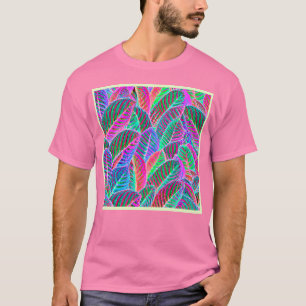 Camiseta Design de padrão de folha vívida