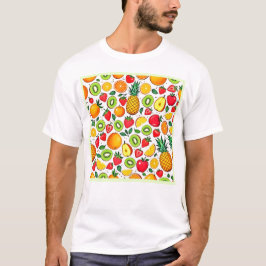 Camiseta Design de padrão de Fruta colorido