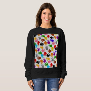 Camiseta Design de padrão de impressão de mão colorida bran