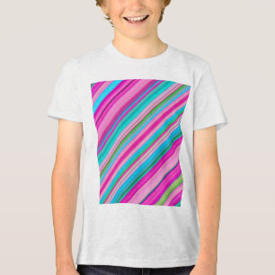 Camiseta Design de padrão de listra de arco-íris vibrante