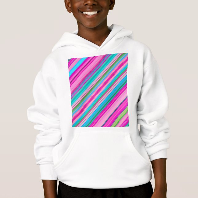 Camiseta Design de padrão de listra de arco-íris vibrante (Frente)