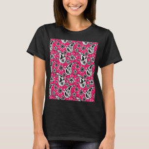 Camiseta Design de padrão de Paisley Floral rosa