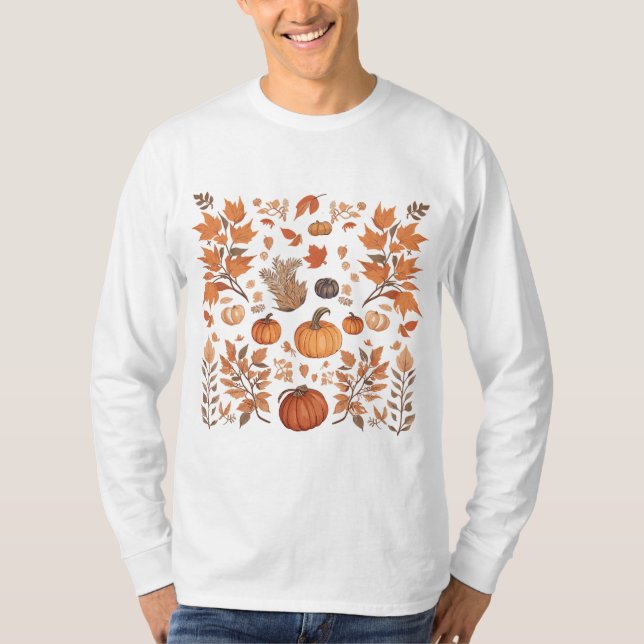 Camiseta Design de padrão de queda (Frente)