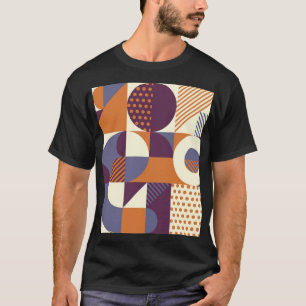Camiseta Design de Padrão Geométrico do Estilo Retroativo