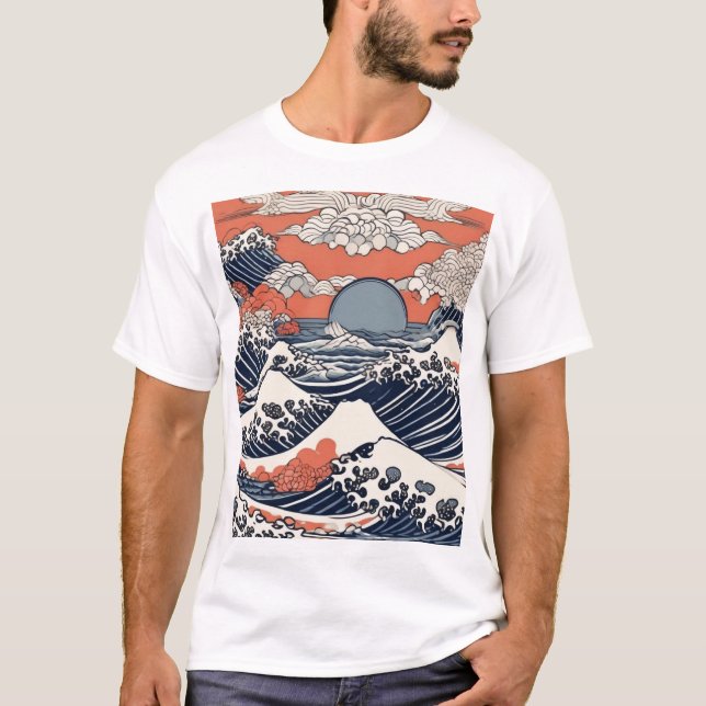 Camiseta Design de Padrão Japonês Tradicional 0016 (Frente)