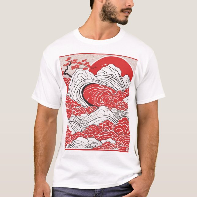Camiseta Design de Padrão Japonês Tradicional 0030 (Frente)
