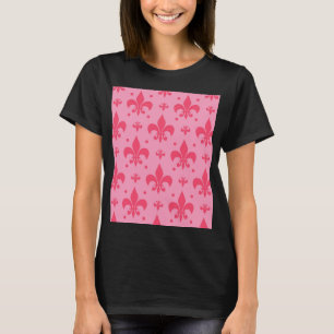 Camiseta Design de padrão rosa Fleur-de-lis