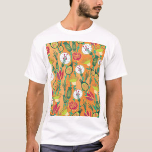 Camiseta Design de padrão sem costura floral colorido