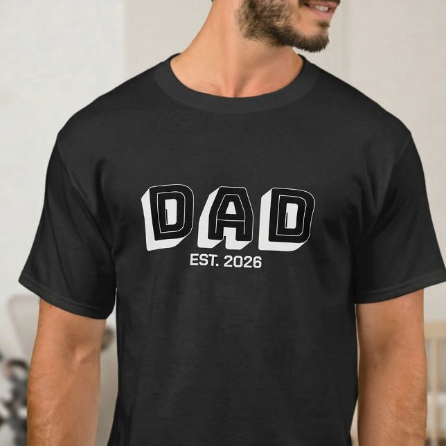 Camiseta Design de Pai Estabelecido Varsity Negrito Branco (Criador carregado)