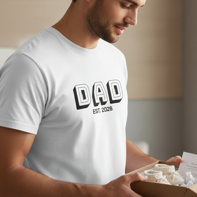 Camiseta Design de Pai Estabelecido Varsity Negrito Preto (Criador carregado)