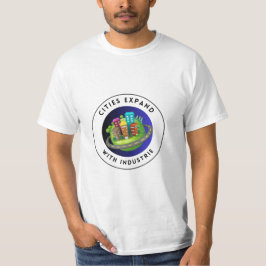 Camiseta Design de paisagem urbana multicolorido vibrante