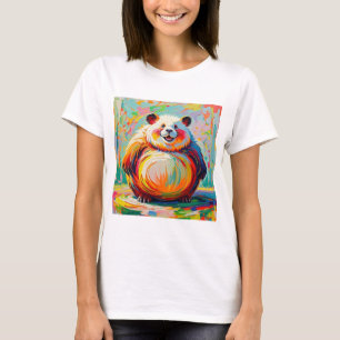 Camiseta Design de panda-arte abstrato gigante colorida