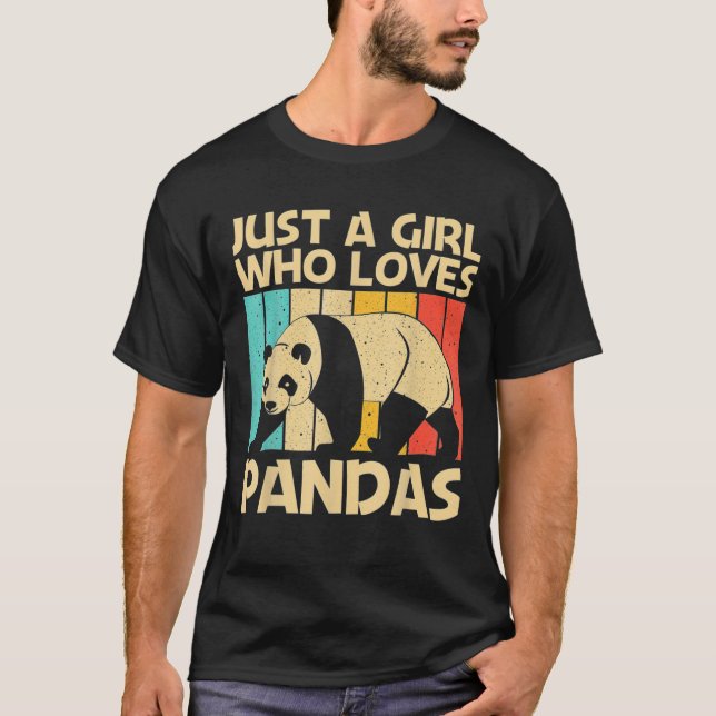 Camiseta Design De Panda Engraçado Para Meninas Mulheres Pa (Frente)