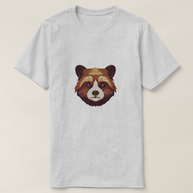 Camiseta Design de panda vermelha, urso, urso panda, (Frente do Design)