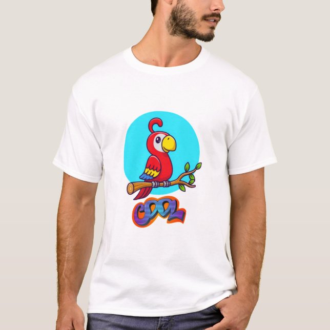 Camiseta design de papagaio legal para redbubble (Frente)