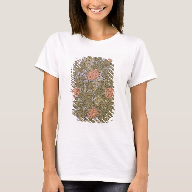 Camiseta design de papel de parede 'Rosa - 93' (Frente)