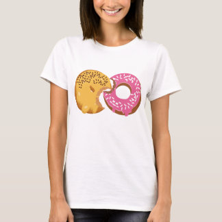 Camiseta Design de Par de Donuts Mordidos