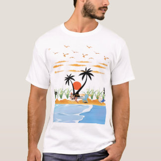 Camiseta Design de Paraíso de Verão Relaxante