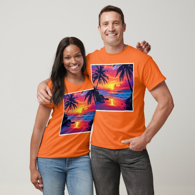 Camiseta Design de Paraíso Tropical Sunset (Unissex)