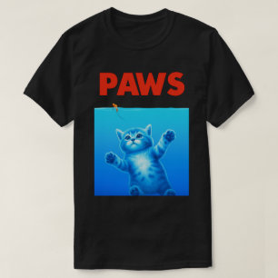 Camiseta Design de paródia engraçada de gato “PAWS” – Piada