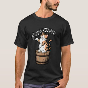 Camiseta Design de Partitura de Gato Engraçado
