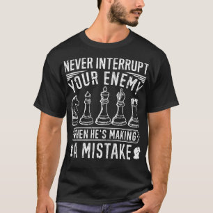 Camiseta Design de Peças de Xadrez para Jogador de Xadrez