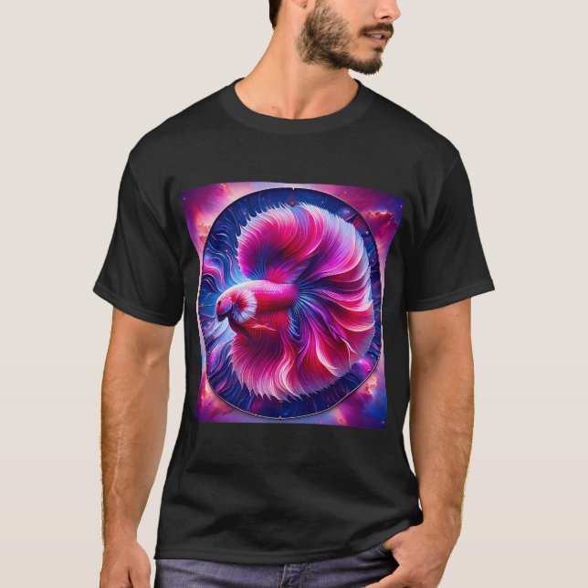 Camiseta Design de Peixe Betta Redondo (Frente)