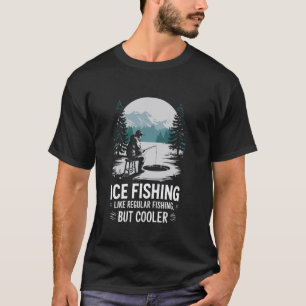 Camiseta Design de peixe de buraco de gelo de pesca no gelo