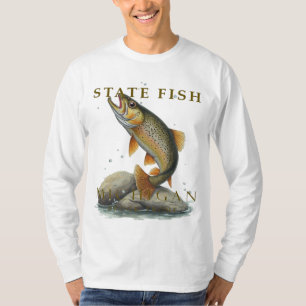 Camiseta Design de Peixe Truta Brook MI