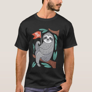 Camiseta Design de Personagem Aconchegante de Preguiça do Z