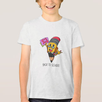 Camiseta Design de Personagem de Lápis de Desenho Animado d