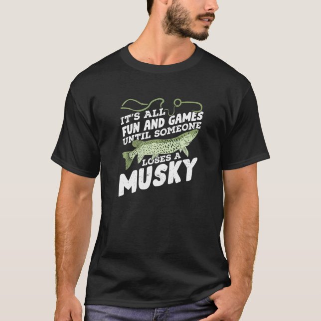 Camiseta Design de Pesca de Muskellunge para um Pescador Pr (Frente)