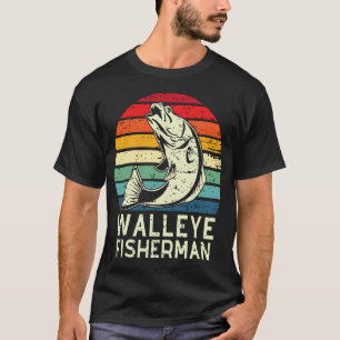 Camiseta design de pesca de walleye por pescador legal
