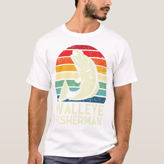 Camiseta design de pesca de walleye por pescador legal (Frente)