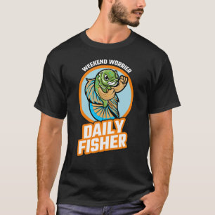 Camiseta Design de Pesca Divertido Fim de Semana Preocupado