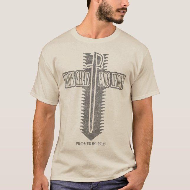 Camiseta Design de Phi Rho Cristão Afia Ferro (Frente)