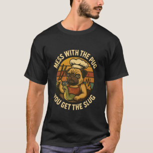 Camiseta Design de piada de cão grelhador retrô engraçado m