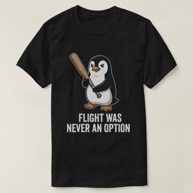 Camiseta Design de Pinguim Ave Engraçada Sem Voo (Frente do Design)