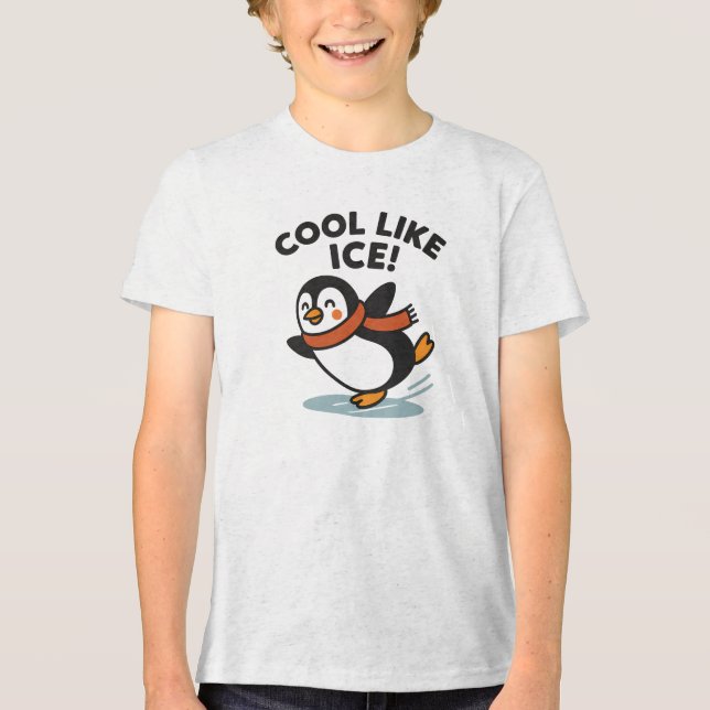 Camiseta Design de Pinguim Patinando Resfriado (Frente)
