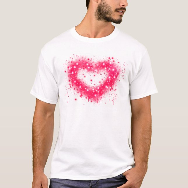 Camiseta design de pintura rosada a rosa com spray de grafi (Frente)