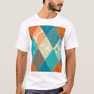Camiseta Design de pintura sem costura indiana.