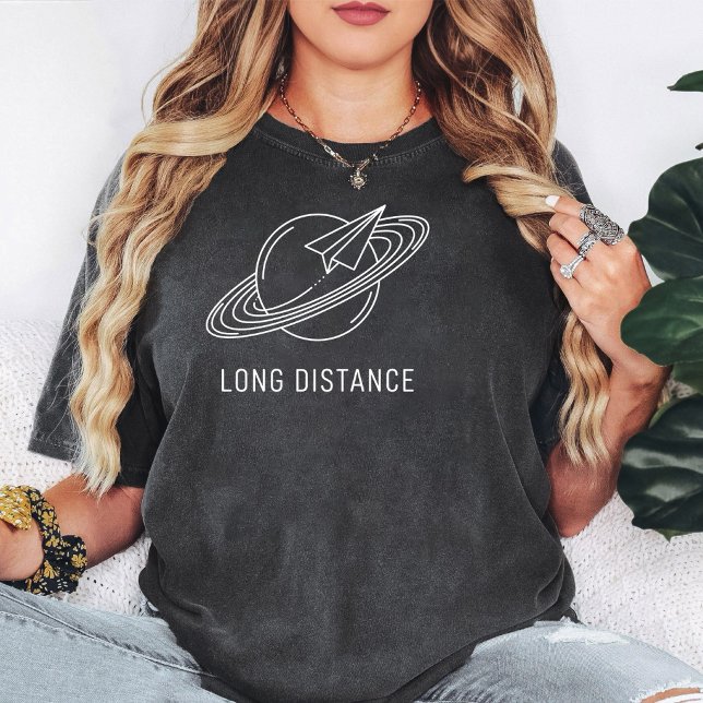 Camiseta Design de Planeta de Avião de Papel de Longa Distâ (Criador carregado)