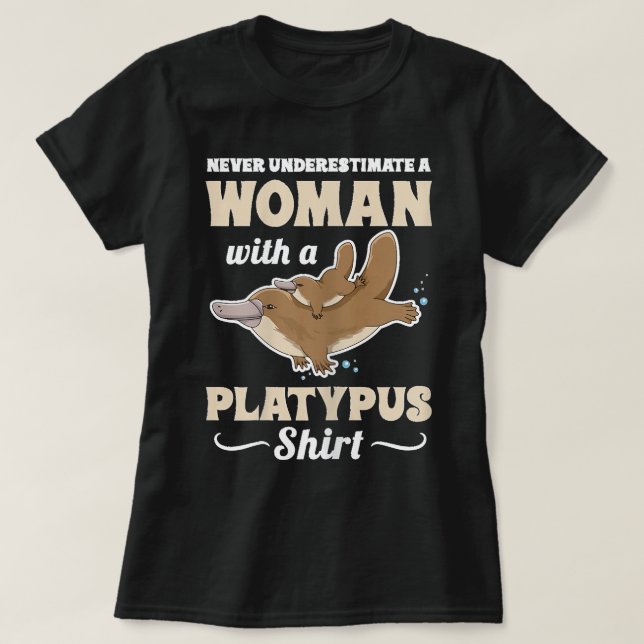 Camiseta Design de Platypus Monotreme em Cute para Mulheres (Frente do Design)