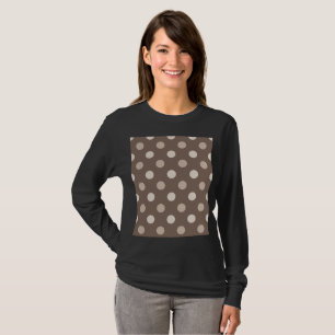 Camiseta Design de Pontos Polka Marrom Terra Neutra