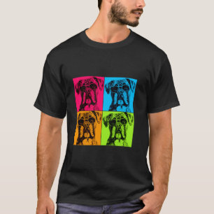 Camiseta Design de Pop de Arte de Cachorro-Boxer - Ilustraç