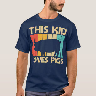 Camiseta Design De Porco Engraçado Para Crianças, Fazenda D